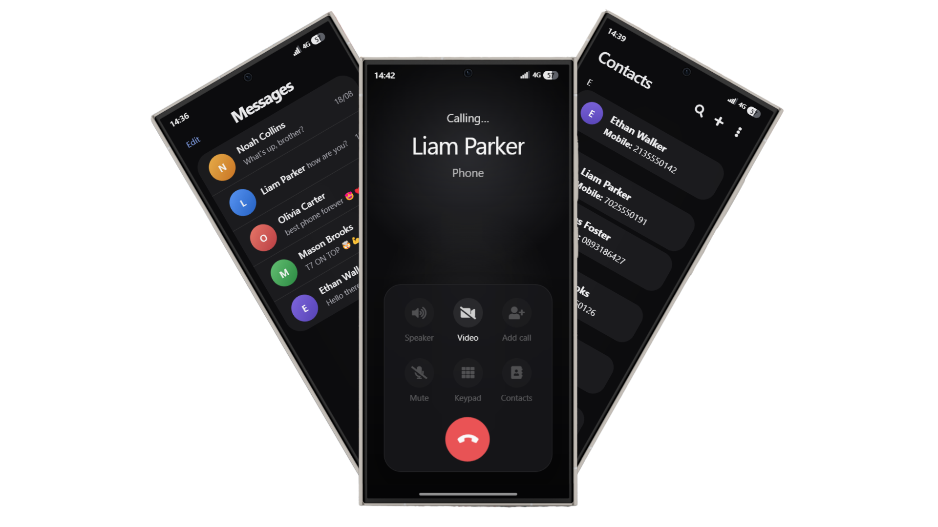 T7 Phone calls and messages interface