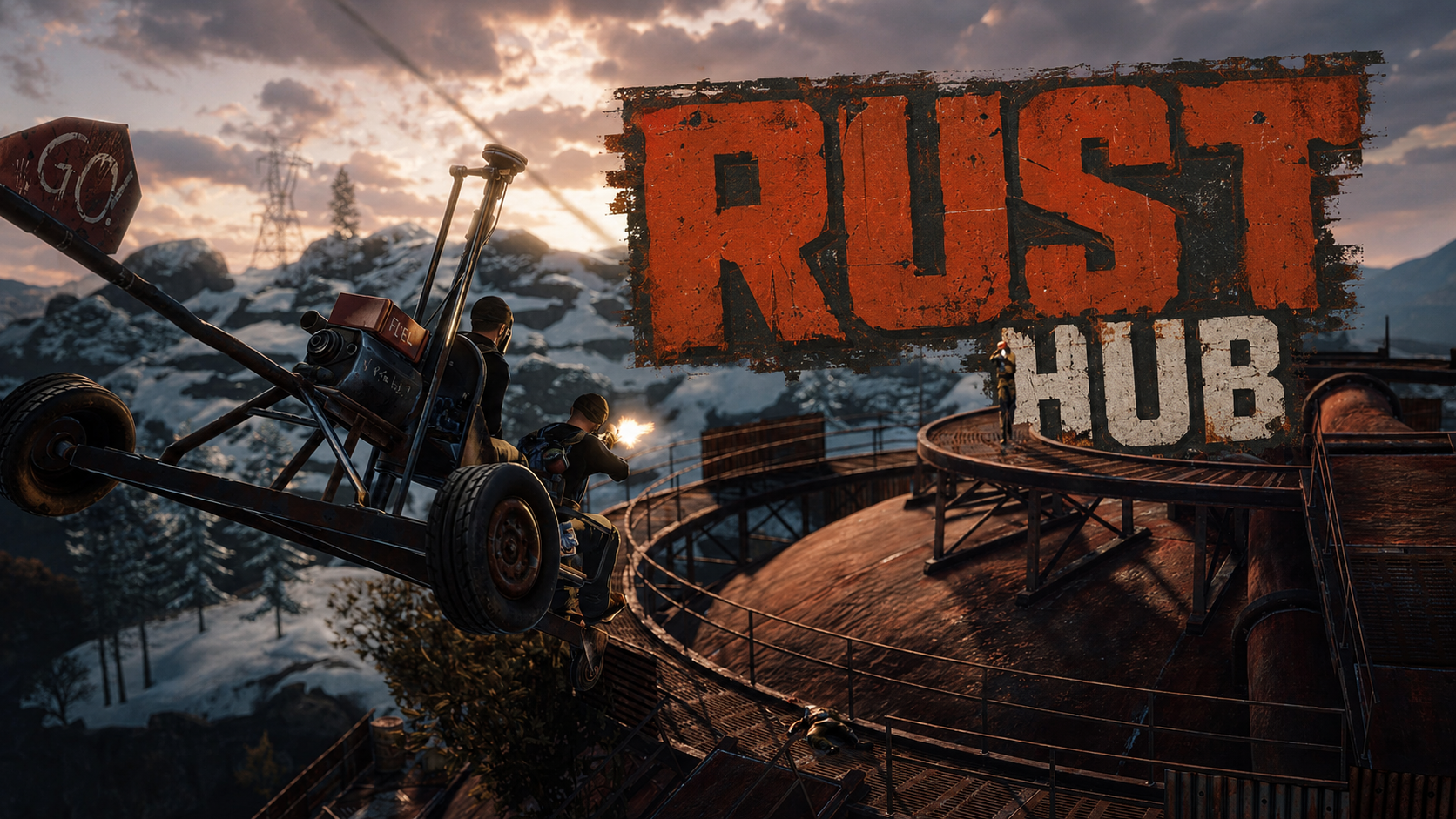 Баннер сервера RustHub | 2X Biweekly | Vanilla+ | BP Monthly | EU