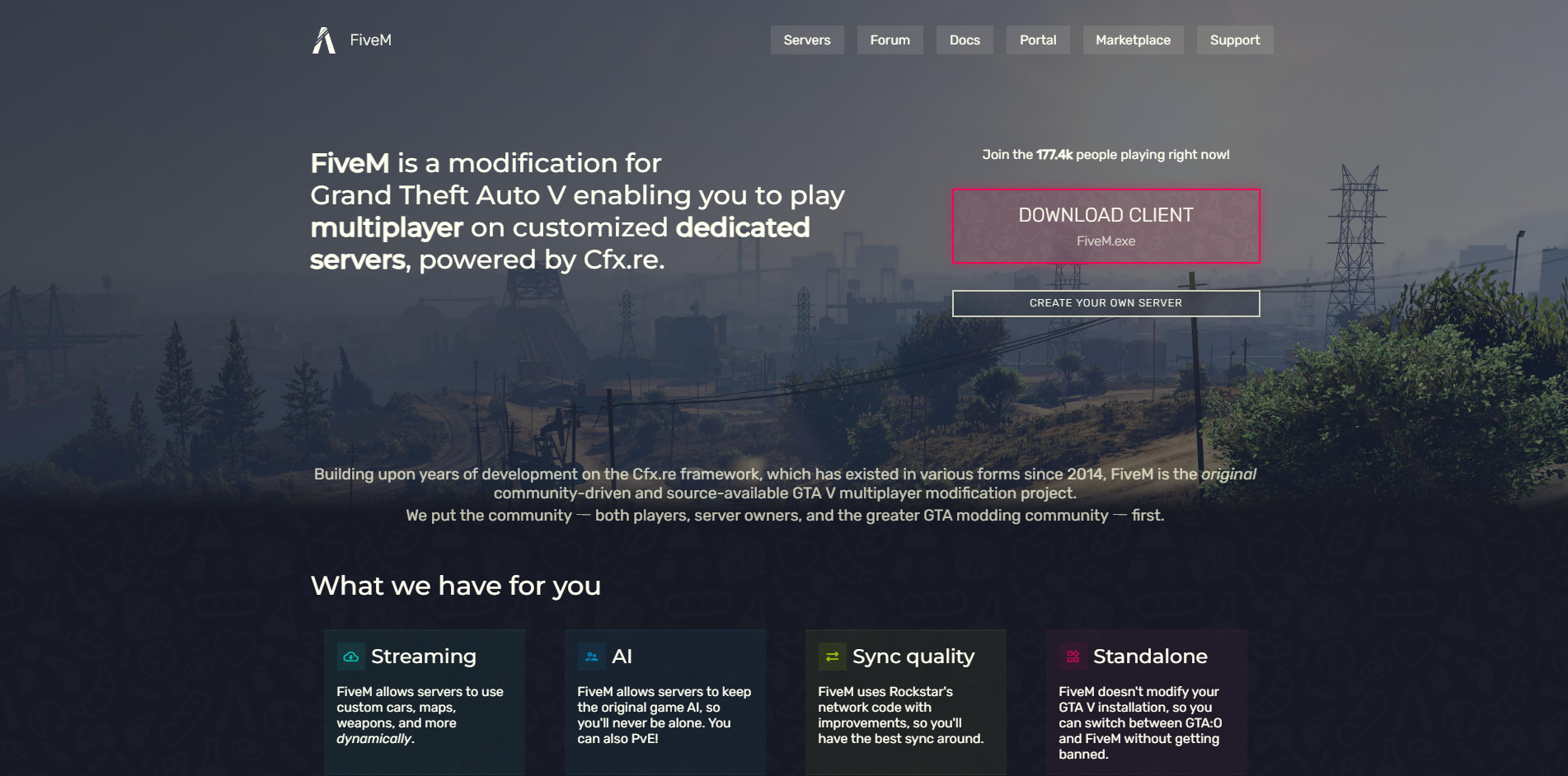 FiveM 다운로드 화면