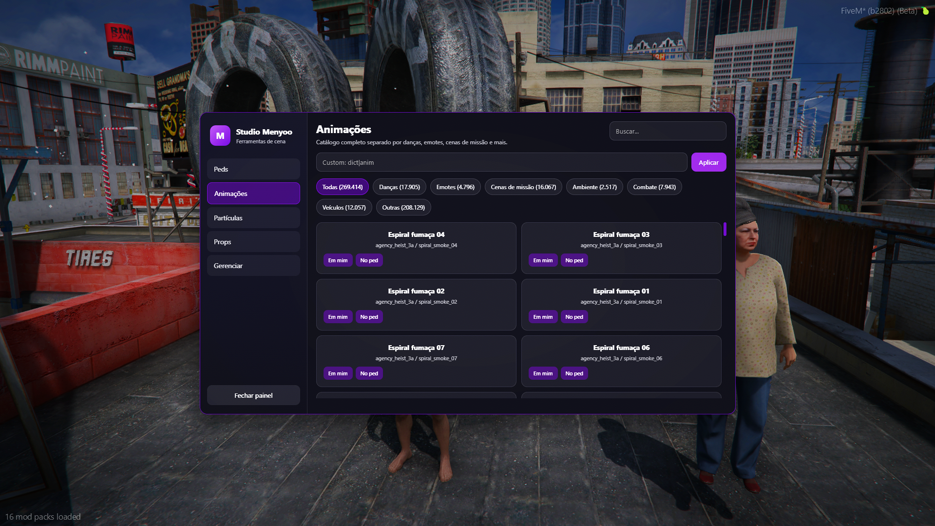 Studio Menyoo — Painel de Cenografia para FiveM (vRP)