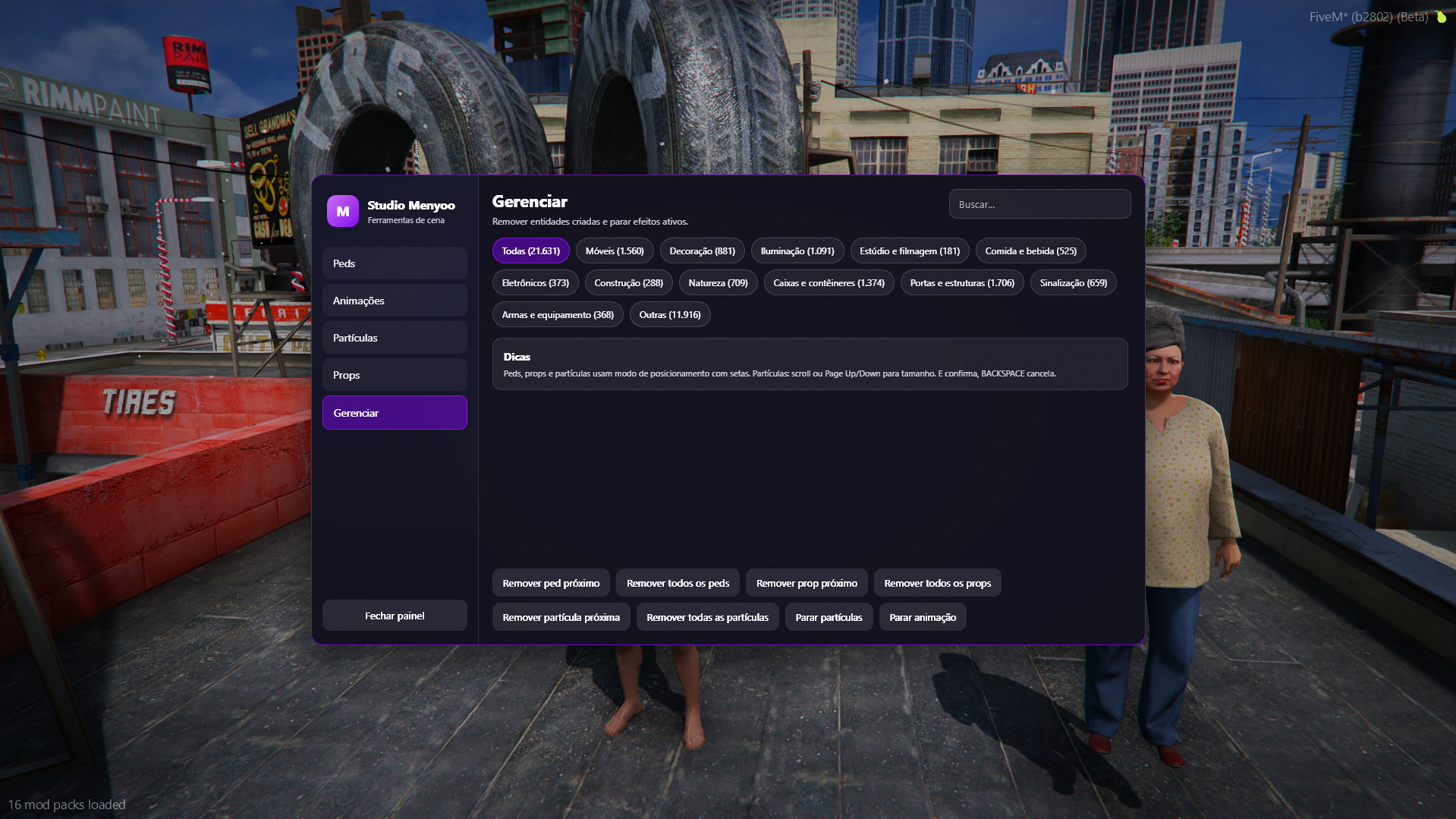 Studio Menyoo — Painel de Cenografia para FiveM (vRP)