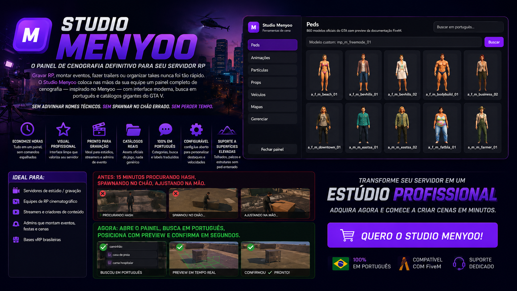 Studio Menyoo — Painel de Cenografia para FiveM (vRP)