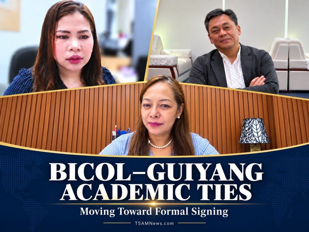 Consul General Ivan Frank Olea (upper right-hand side) in a virtual meeting with representatives of Bicol University