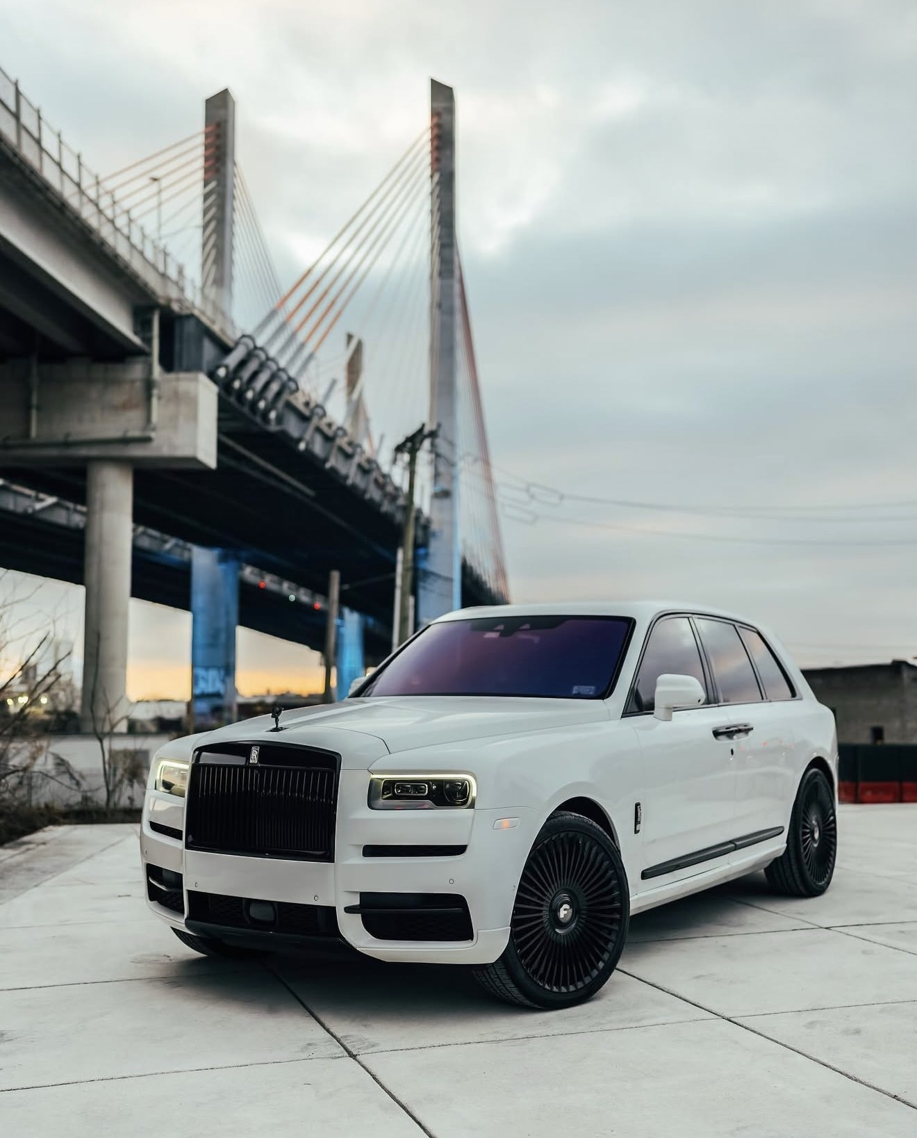 White-on-red Rolls-Royce Cullinan rental