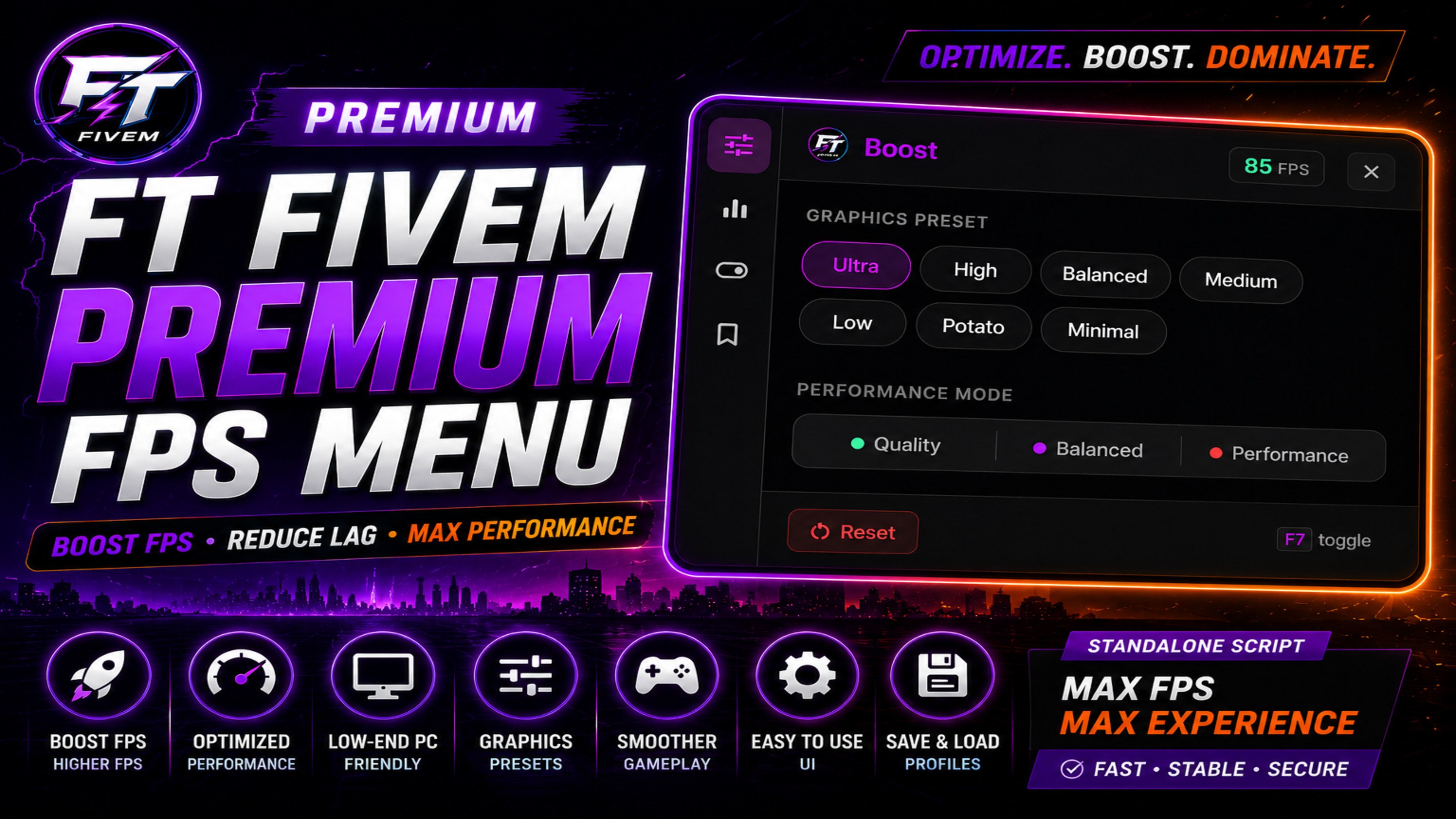 FT FiveM Premium FPS Menu BOOST FPS • REDUCE LAG • MAX PERFORMANCE