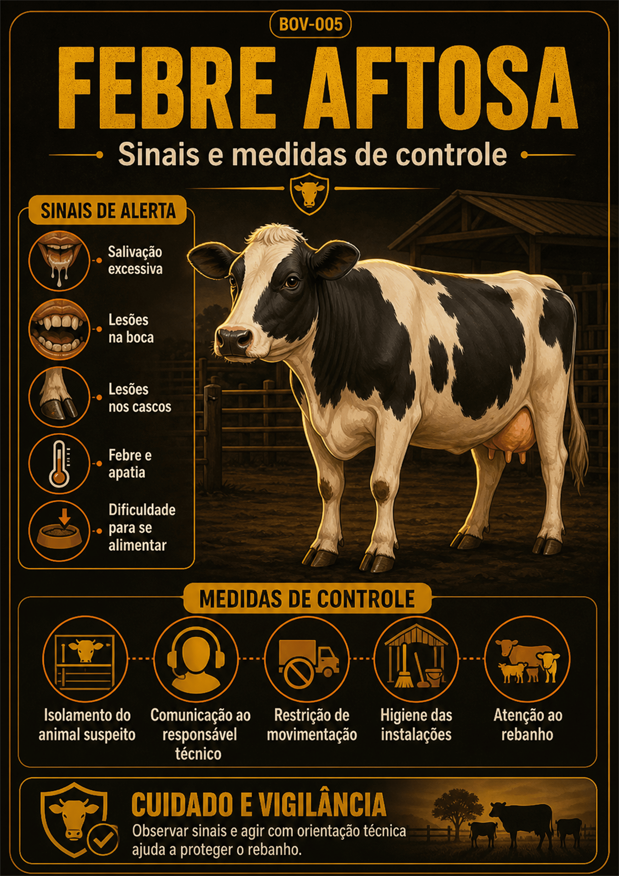 Ficha ilustrada sobre febre aftosa bovina