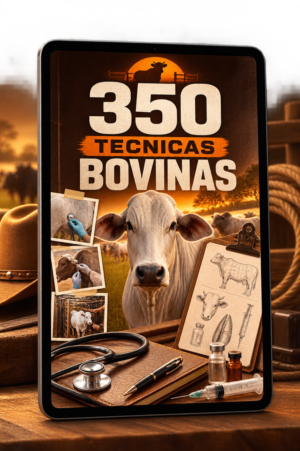 Mockup do Manual 350 Tecnicas Bovinas