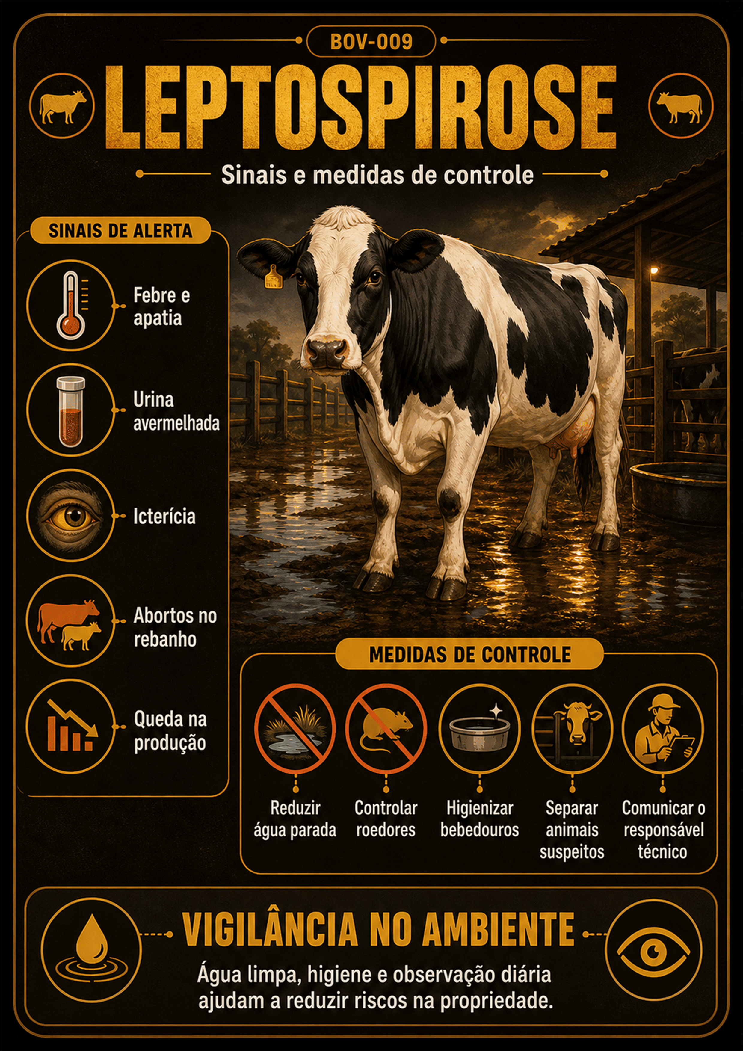 Ficha ilustrada sobre leptospirose bovina