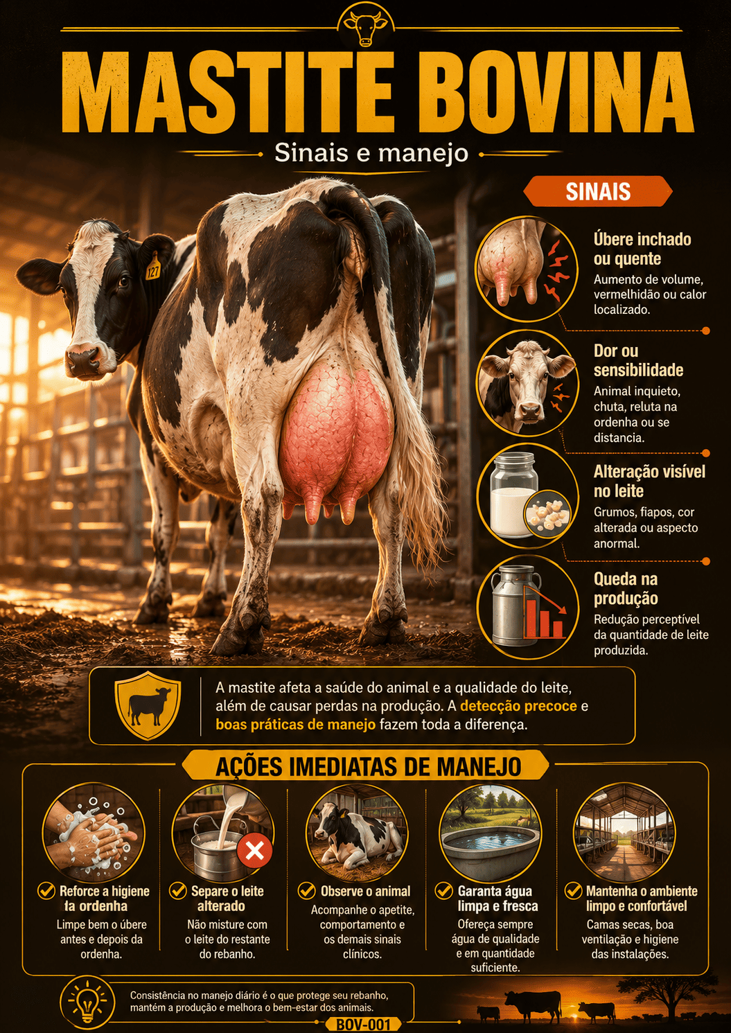 Ficha ilustrada sobre mastite bovina