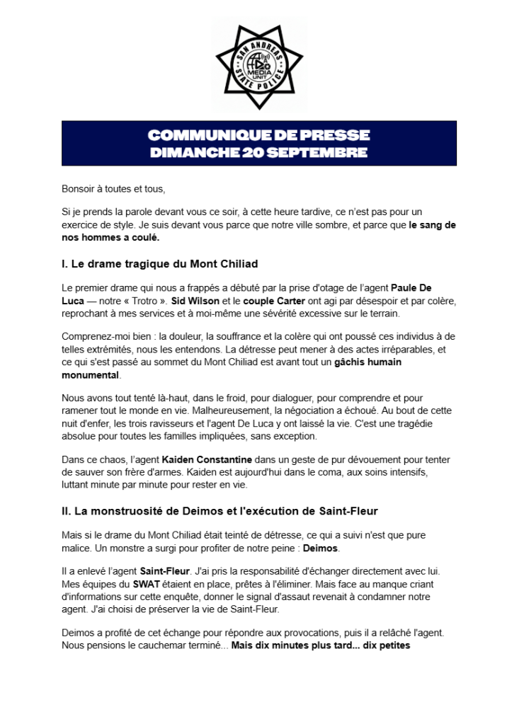 communiqué public du SASP
