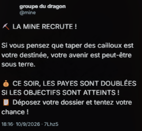 Recurement de la mine sur birdy