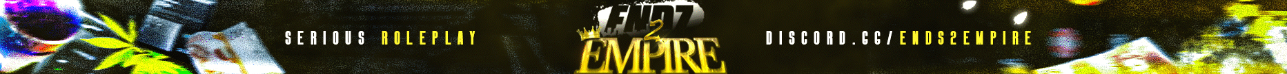 :crown: ^6Endz2Empire :crown: ^7| :flag_gb: ^2UK Serious RP ^7| :briefcase: ^3Businesses Owned by Players ^7| :pound: ^5Realistic Economy ^7| :money_with_wings: FREE Gangs ^7| :shield: Active Staff ^7| :movie_camera: Streamer Friendly