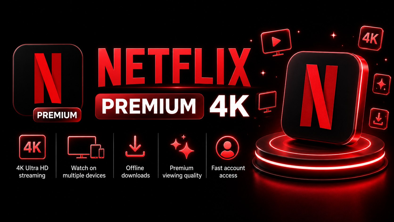 Admin 5 Profile Premium 4K UHD 1 month (24h warranty)