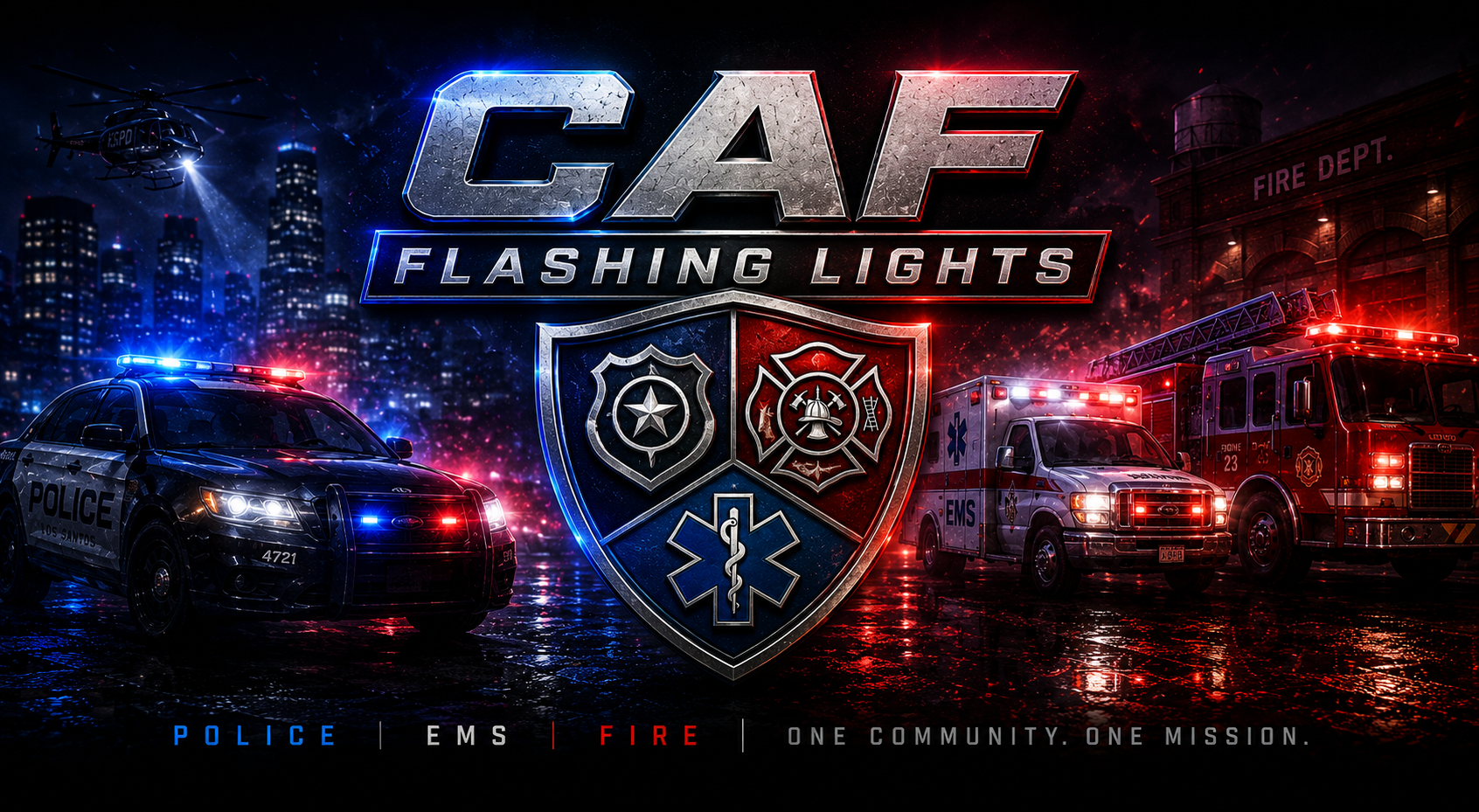 CAF Flashing Lights ⭐ Police 🚓 EMS 🚑 Fire 🚒